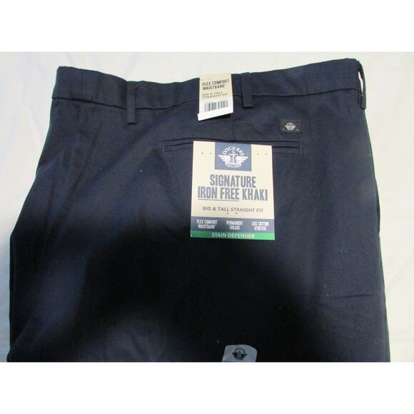 Dockers NAVY B&T Signature Iron Free Khaki with Stain Defender Pants 50x 32 NWT - Picture 2 of 7